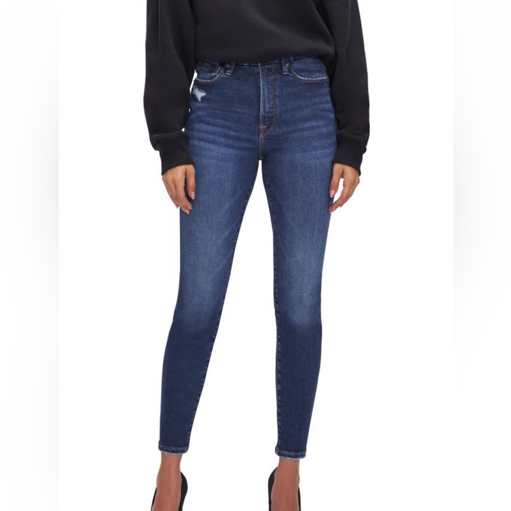 Good American Always Fit Good Legs skinny cropped jeans SIZE 6-12    26.…